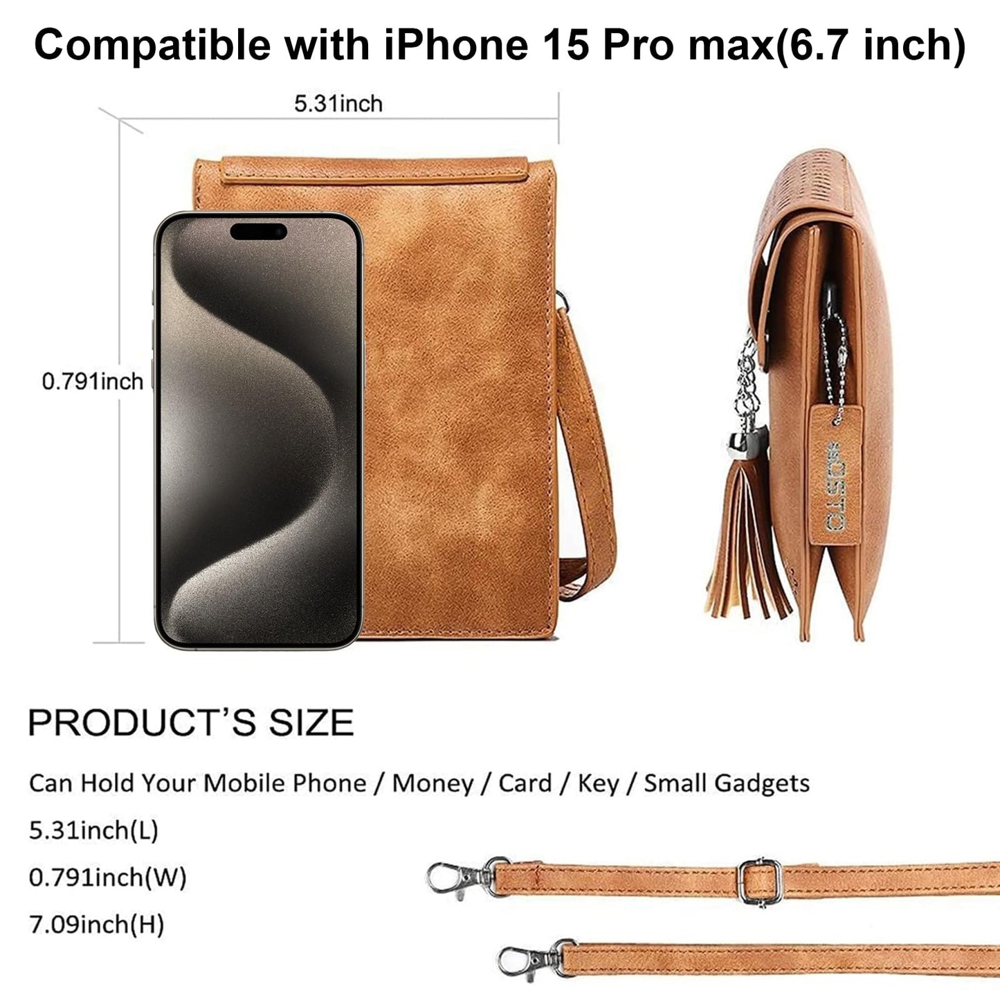 seOSTO Womens Small Crossbody Bag For Woman, Tassel Wallet Purse,Gifts For Teenage Girls