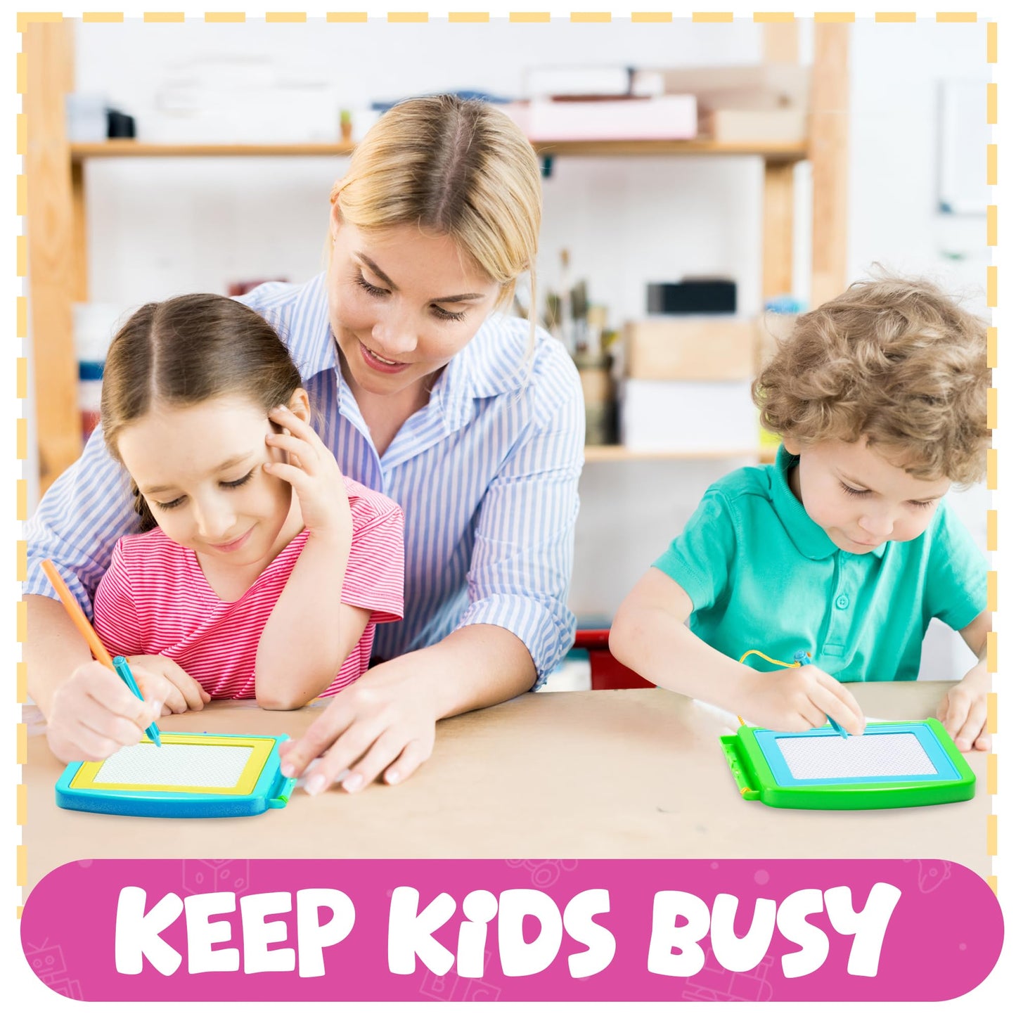 Bedwina Magnetic Drawing Board for Kids - (Pack of 12) Erasable Doodle Sketch Tablet and Travel Drawing Pad for Kids Boys and Girls, Birthday Party Favors and Party Stocking Stuffers for Kids