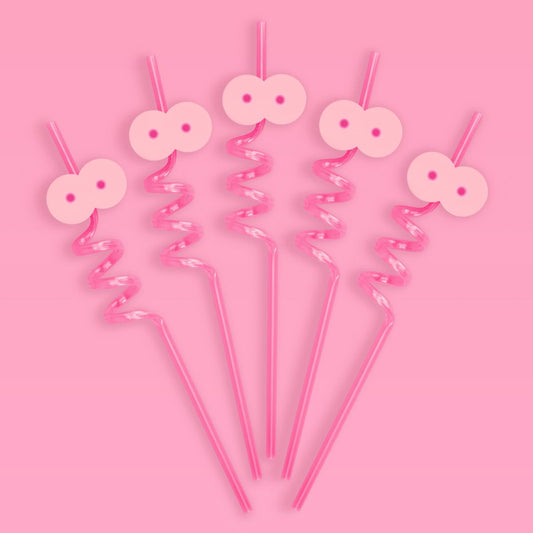 xo, Fetti Fun Girl Party Reusable Straw Set - 12 pc | LGBTQ Lesbian Bachelorette, Plastic Surgery Party Decorations, Funny Implant Supplies, Recovery Gift