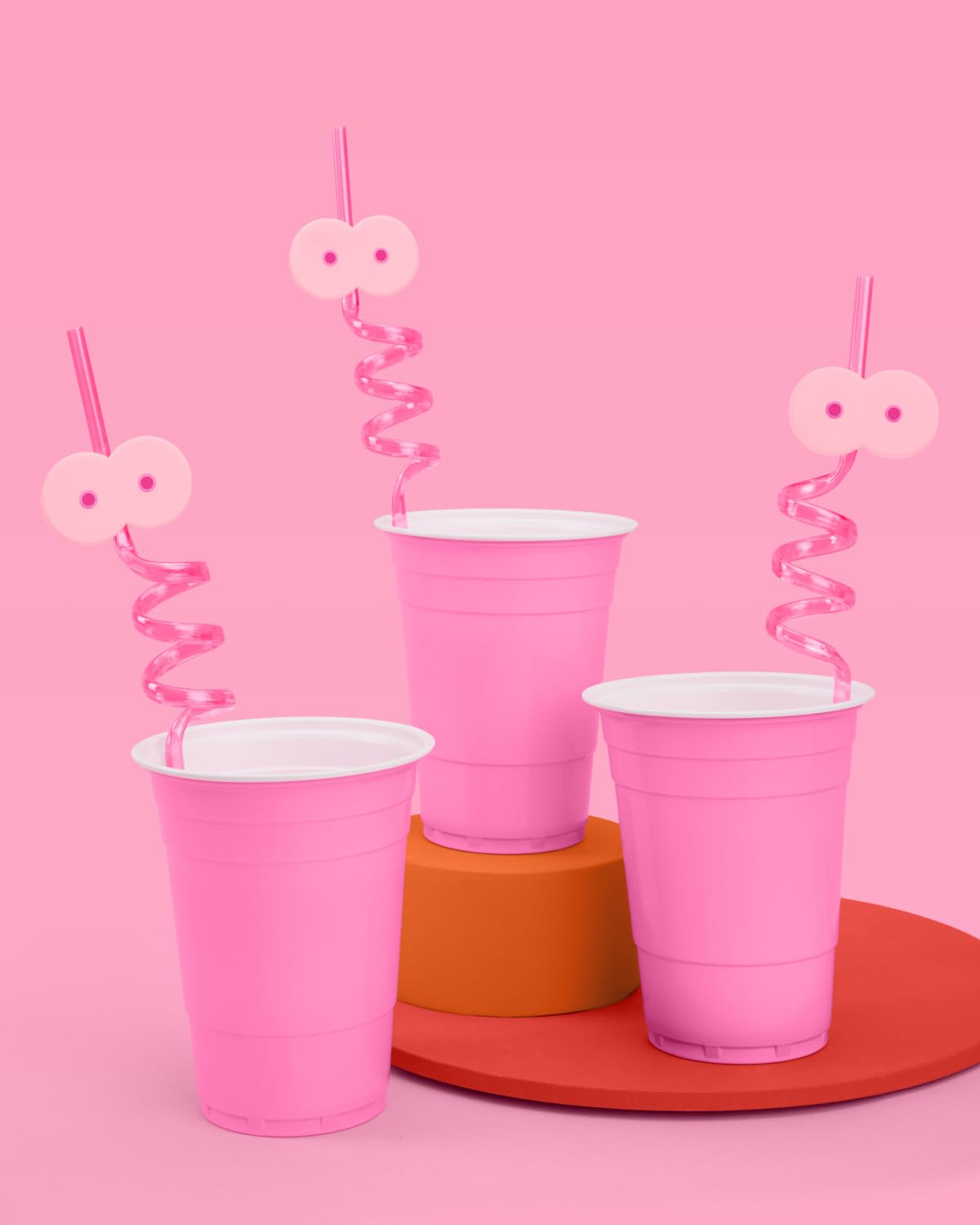 xo, Fetti Fun Girl Party Reusable Straw Set - 12 pc | LGBTQ Lesbian Bachelorette, Plastic Surgery Party Decorations, Funny Implant Supplies, Recovery Gift