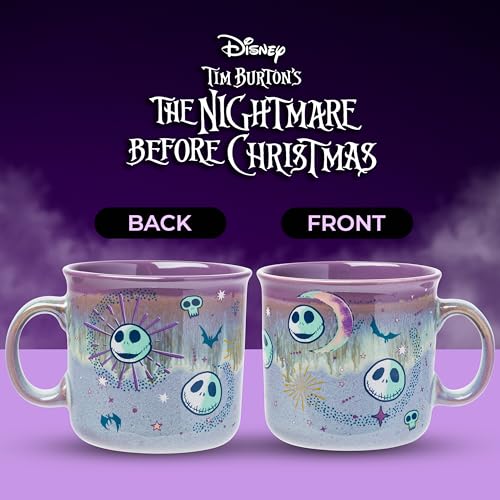 Silver Buffalo Disney Nightmare Before Christmas Jack Skellington Mystic Opulence Reactive Glaze Ceramic Camper Mug, 20 Ounces