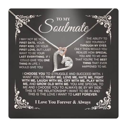 Soulmate Gift Necklace From Fiance, "You Are My Life, My Love, And My Best Friend" Necklace, Wife Gift, Christmas Birthday Gift For Girlfriend with Luxury Gift Box and Meaning Message Card (Heart Love with LED Box, You Are Special To Me)