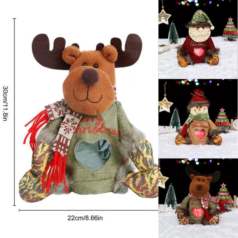 Vdeaszo Christmas Gift Bags Zipper Design for Gifts Apples Candy, Adorable Christmas Gift Bags, Reusable Fabric Storage Bags for Party and Festival Decor (2sets)