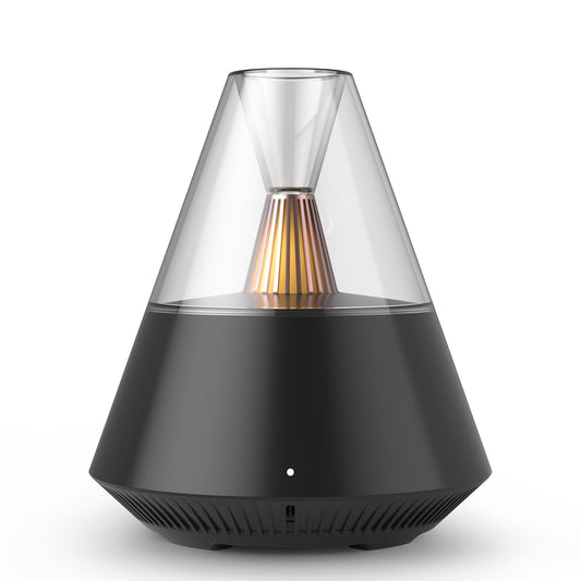 KinYiLO Essential Oil Diffuser, Modern Style Aroma Diffusers with Candle Light Remote Control, USB Powered 150ml Ultrasonic Cool Mist Aromatherapy for Home Room Office Bedroom, Automatic Off, Black