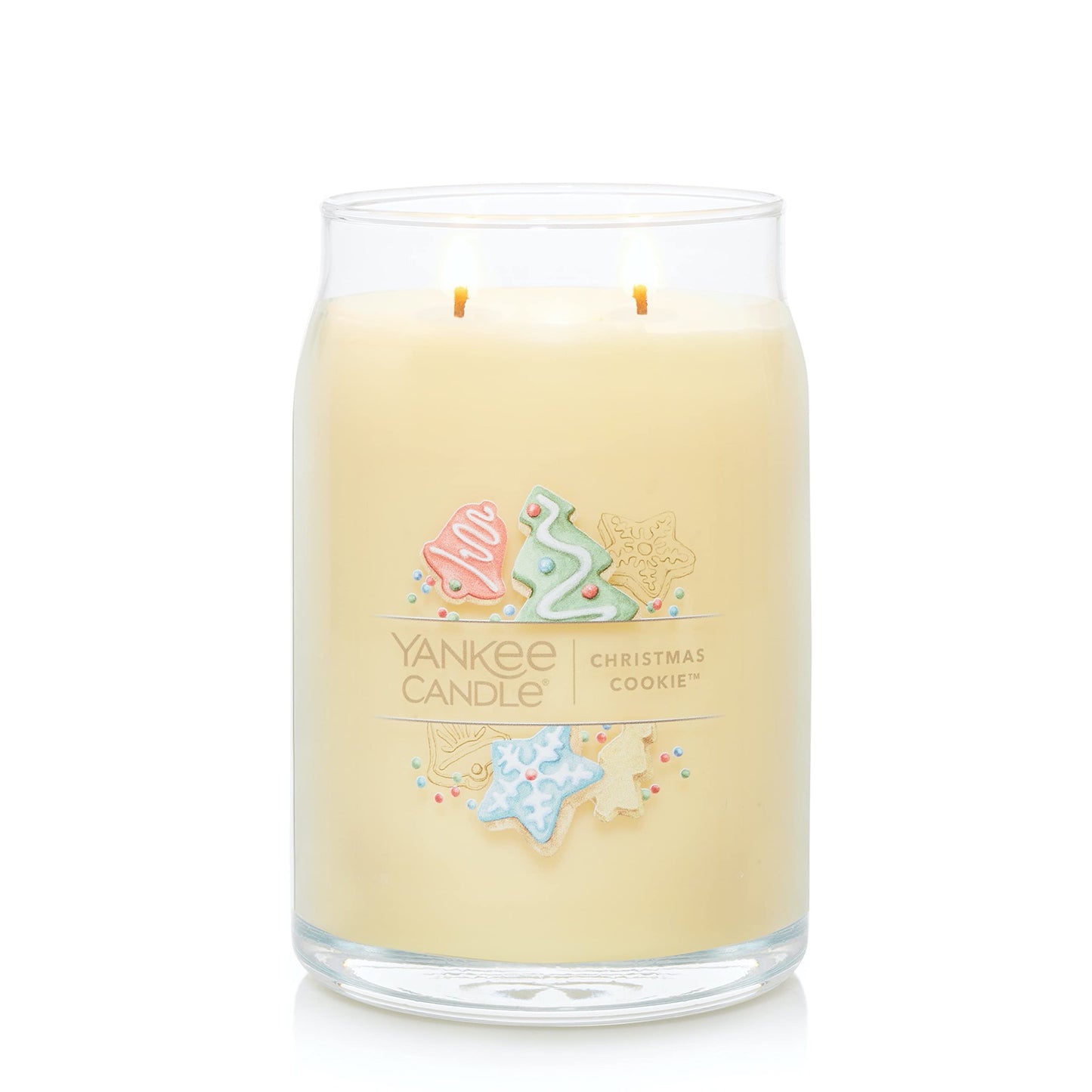 Yankee Candle Christmas Cookie Scented Signature 20oz Large Jar 2-Wick Candle Over 60 Hours of Burn Time Holiday Festive Ideal for Holiday Gifting Home Decor Vanilla Butter Scent
