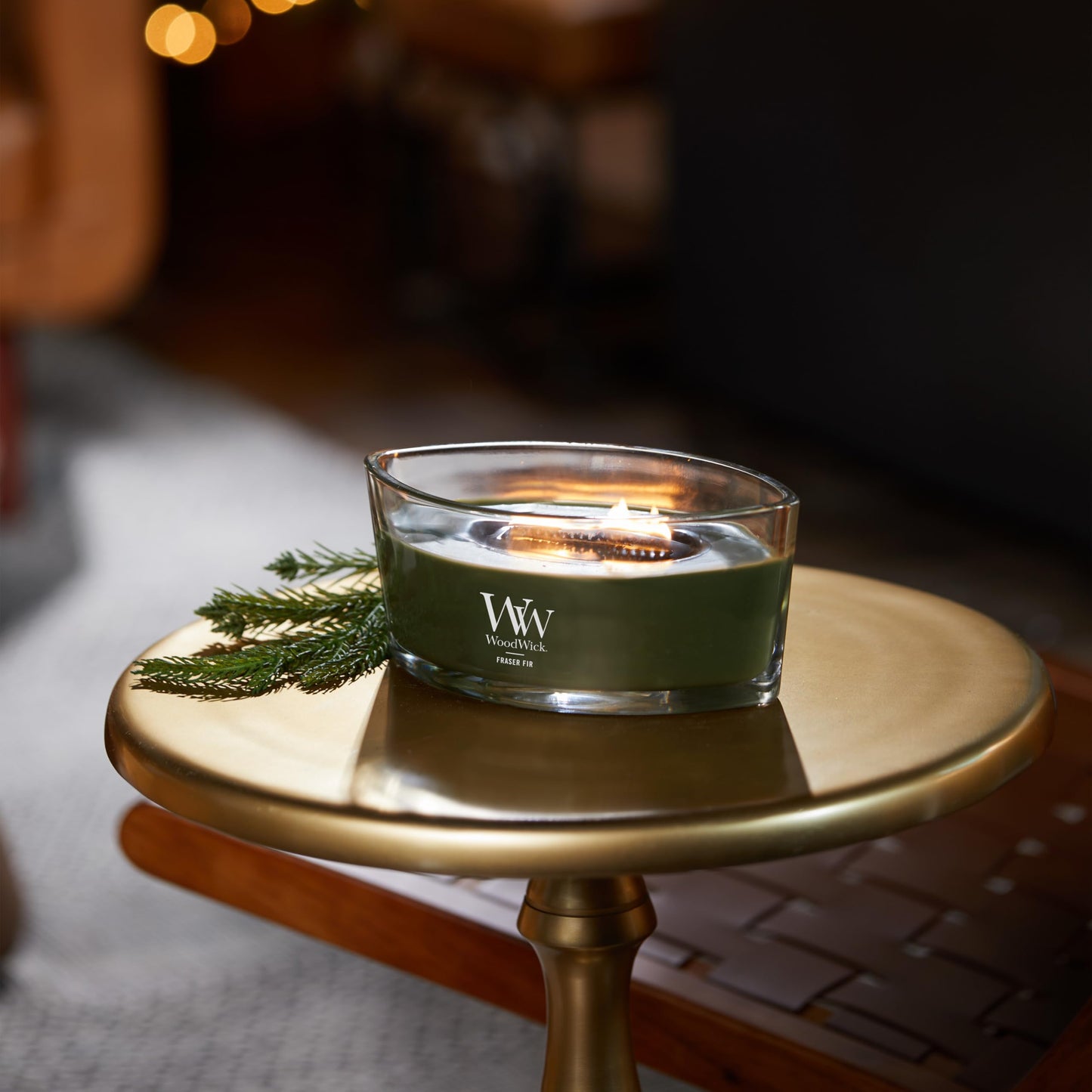 Woodwick Ellipse Scented Candle Frasier Fir Scented Up to 50 Hours Burn Time Great for Any Home Decoration or Holiday Gift Ideas 16oz