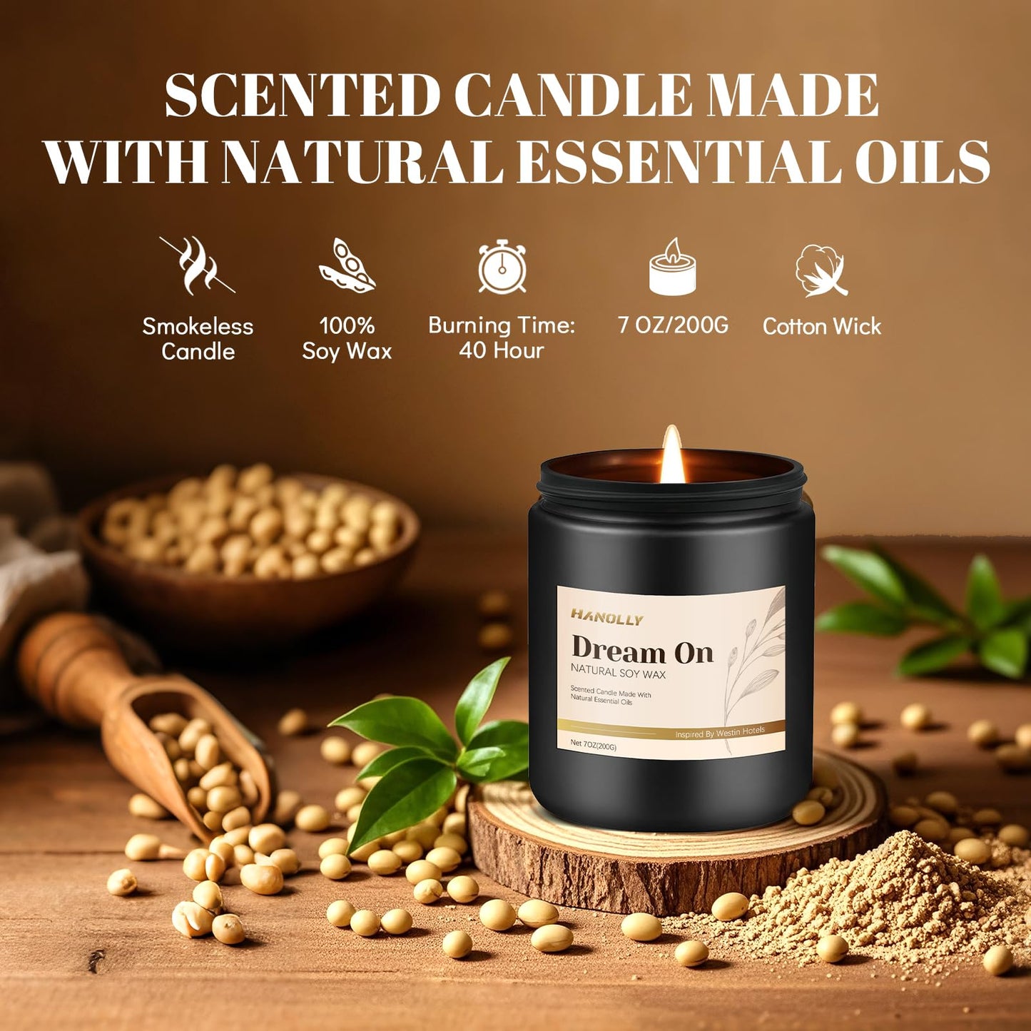 Hotel Scented Candles Set, 6 Pack Candles for Home Scented, Luxury Aromatherapy Jar Candle Gifts for Men & Women, Natural Soy Wax Long Lasting Candle Kit for Fathers Day, Birthday, Christmas
