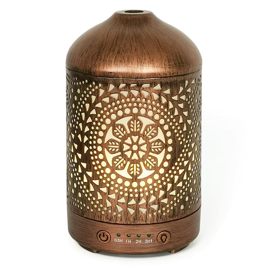 Earnest Living Essential Oil Diffuser Metal Diffuser 100 ml Timers Night Lights and Auto Off Function Home Office Humidifier Aromatherapy Diffusers for Essential Oils Gift
