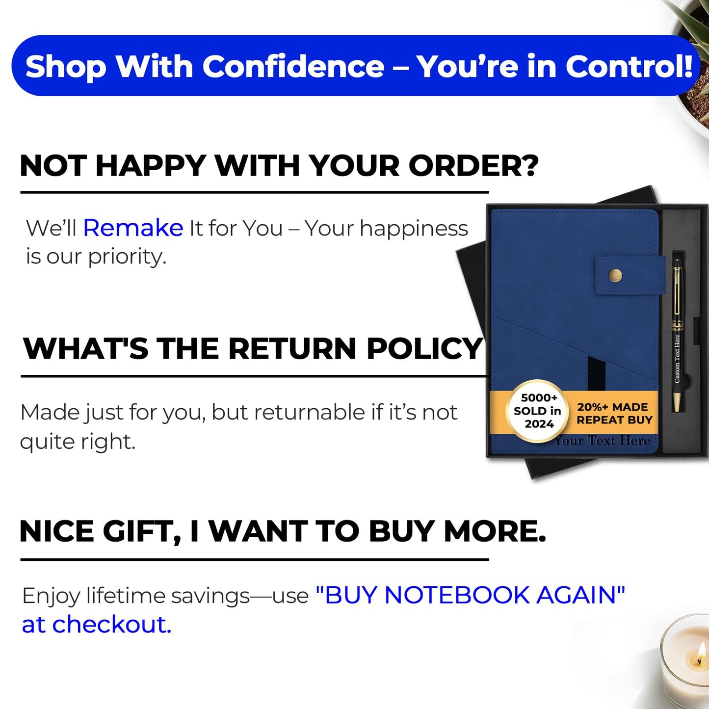 Personalized Journal Notebook, Personalized Hardcover Notebook with Pen Set, A5 Customized Lined Journals for Women and Men, Diary for Women - Birthday, Best Friend, Sister, Mothers Day Gift (Blue)