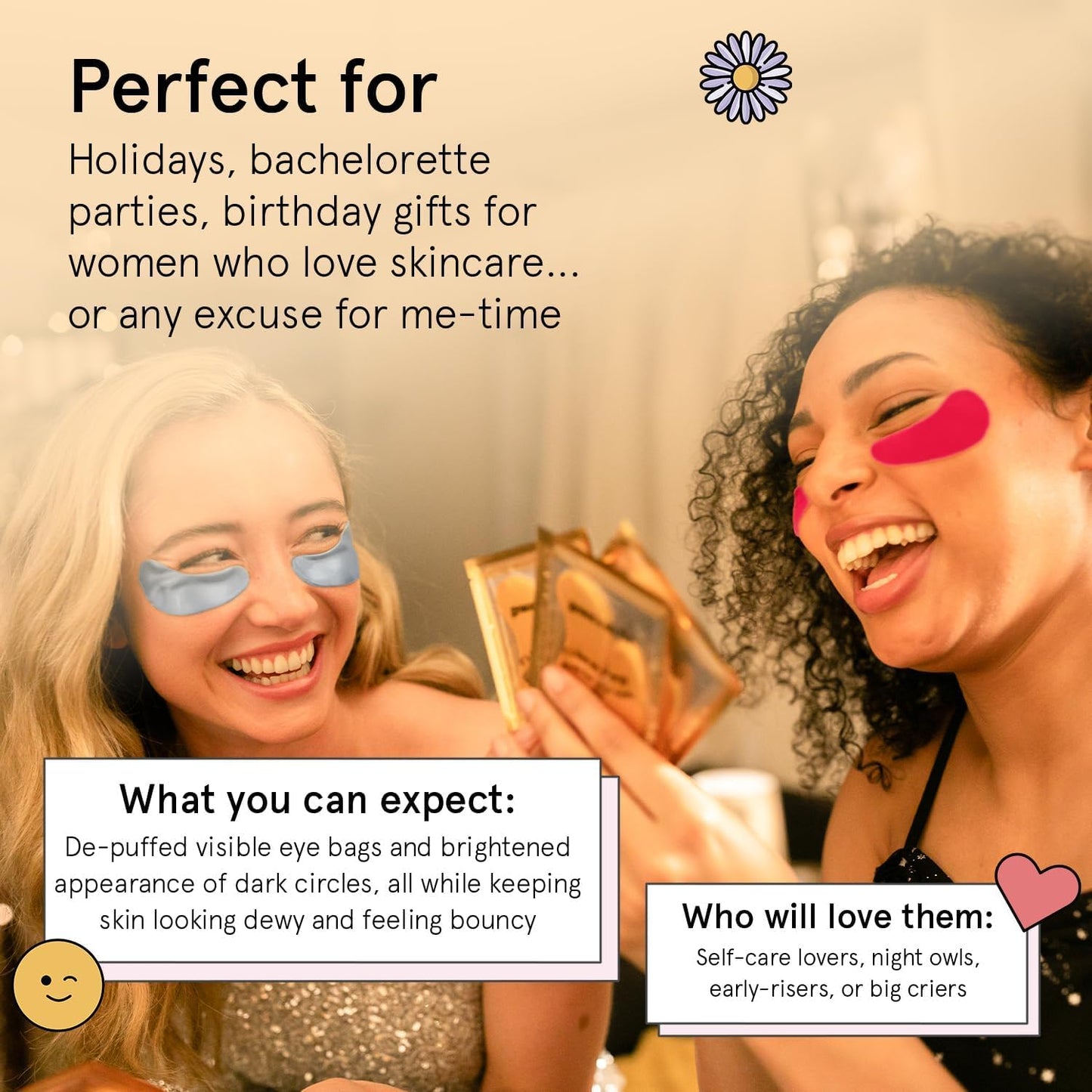 grace & stella Under Eye Patches (12 pairs) Eye Masks for Puffy Eyes and Dark Circles - Birthday Gifts for Women, Bachelorette Party Favors, Bridesmaid, Self Care and Relaxation Gifts for Her - Vegan