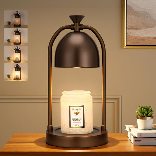 Brown Candle Warmer Lamp with Timer-Electric Candle Light for Bedroom Decor, Aromatherapy at Home | Gifts for Men | Home Gift Ideas