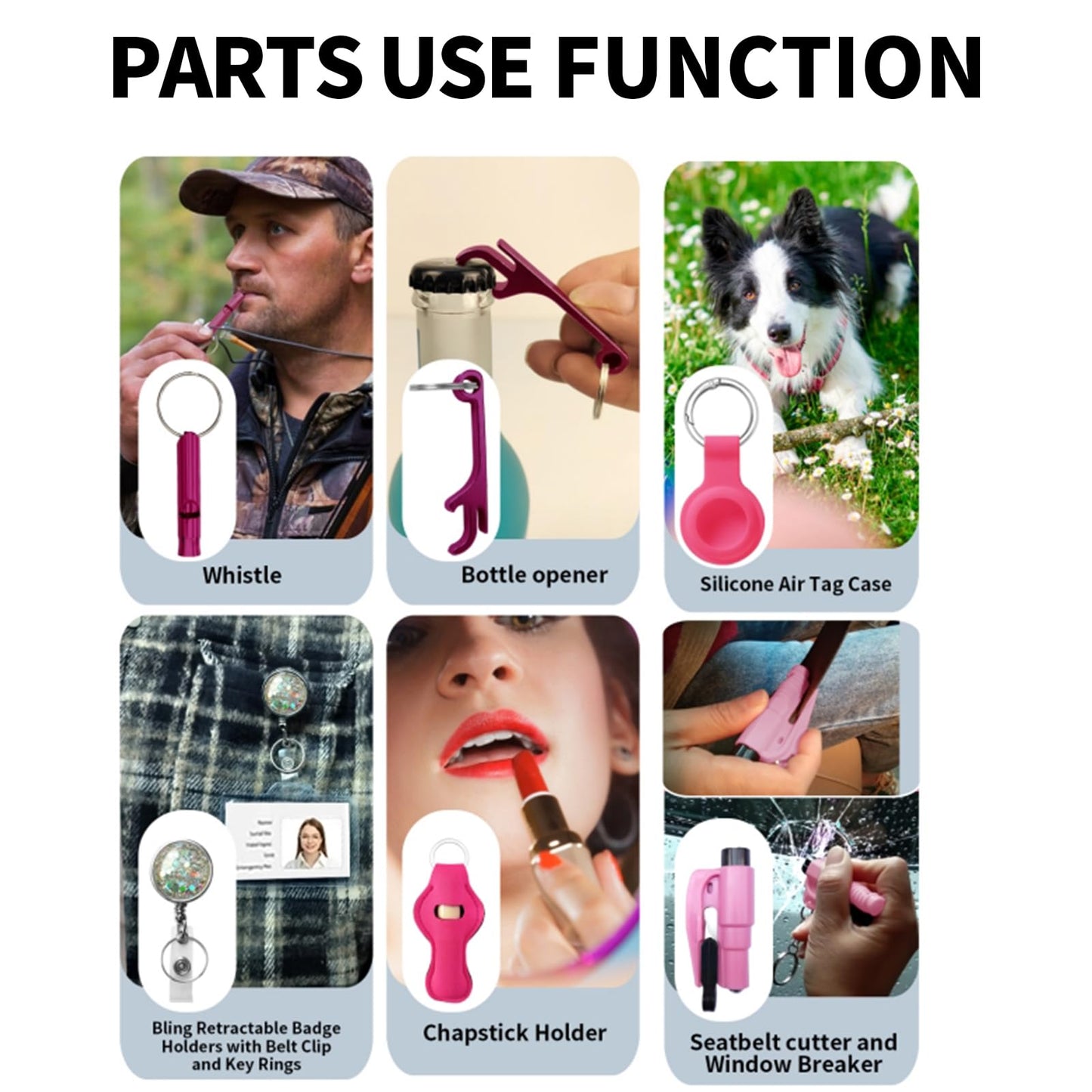 NYNPPUE Wristlet Lanyard Keychain Set for Women Wallet Pom Pom Keychain Accessories(Rose pink)