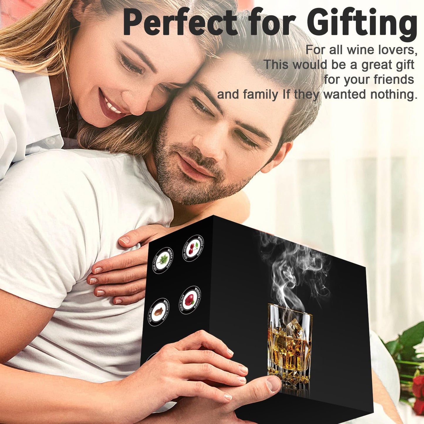 Whimypey Electric Whiskey Smoker Kit with 6 Wood Chips, Electric Cocktail Smoker Kit Built-in Lighter, No Butane Needed, Gifts for Christmas, Gifts for Men, Dad, Husband