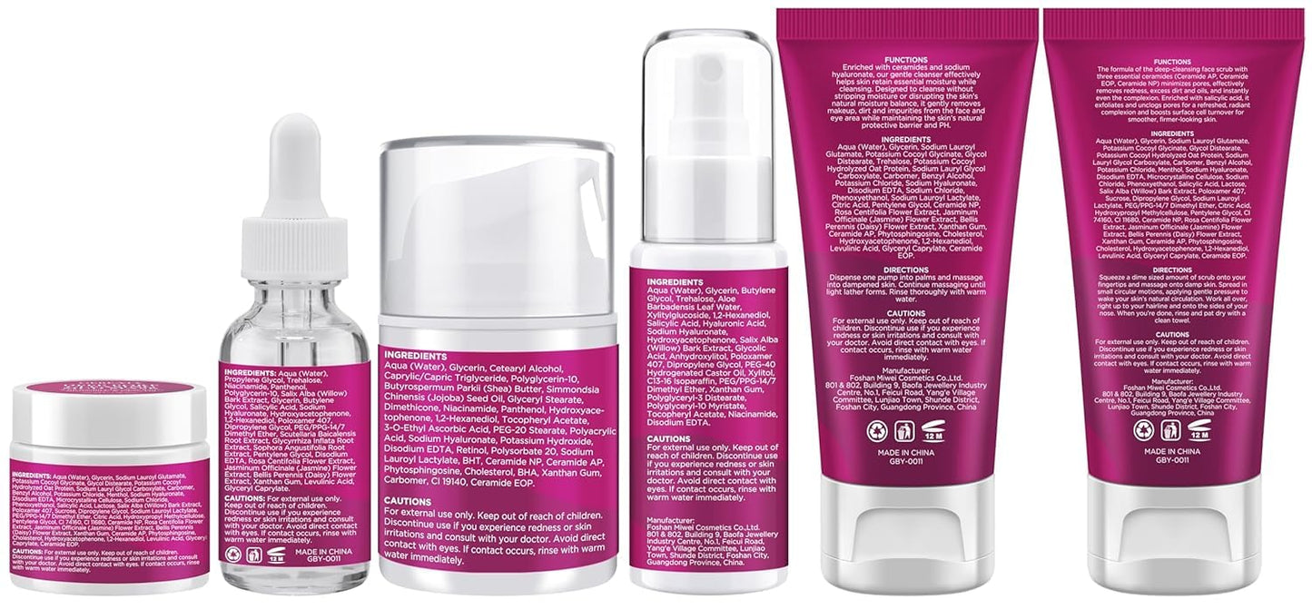 Skin Care Set,Women Girls Skin Care for Teens 10-12, Hydrate, Glow,Minimize Pore,Smooth,Travel Skincare,Birthday Teen Girl Gifts Trendy Stuff,Christmas Stocking Stuffers for Teens Teenage Tween Women