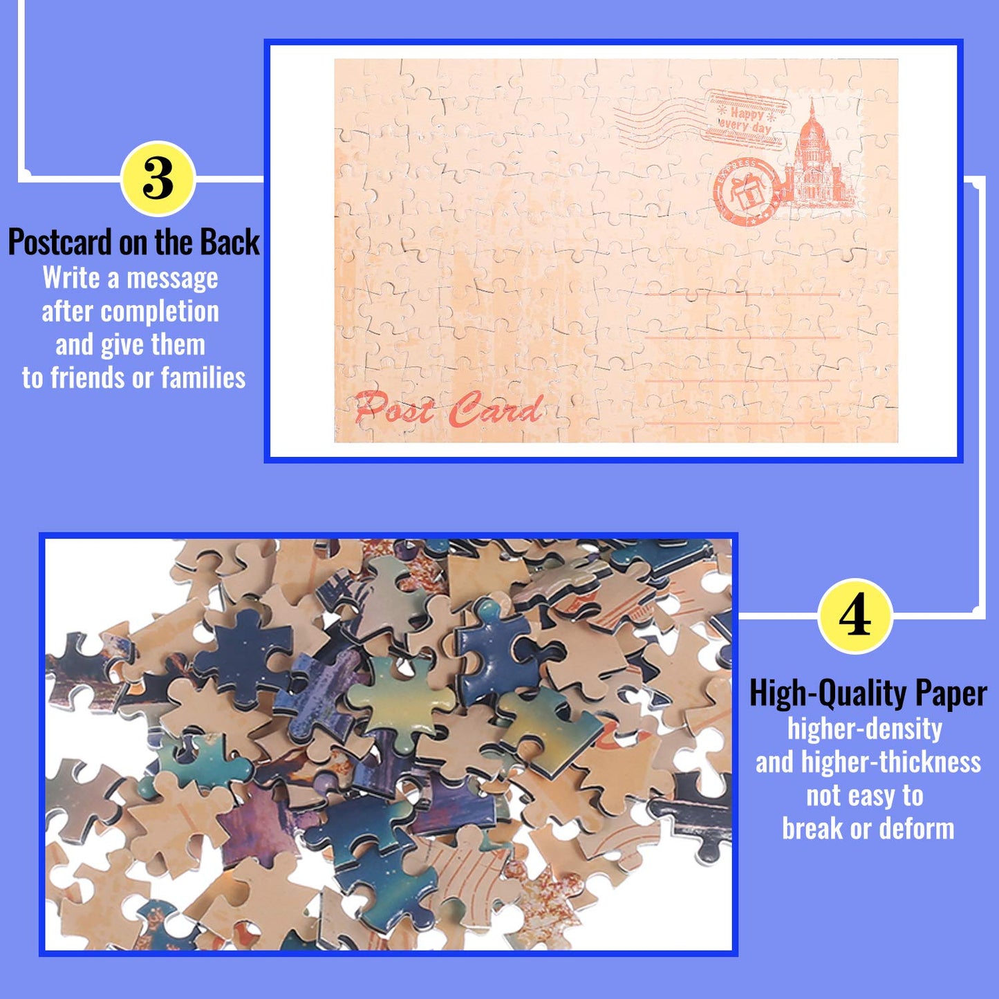 Small Jigsaw Puzzles for Adults 150 Pieces Vintage Streetscape Oil Painting Mini Jigsaw Puzzles Challenging Mini Puzzles Tiny Jigsaw Puzzles 6 x 4 Inches, 3 Pcs,Mini Easel Included