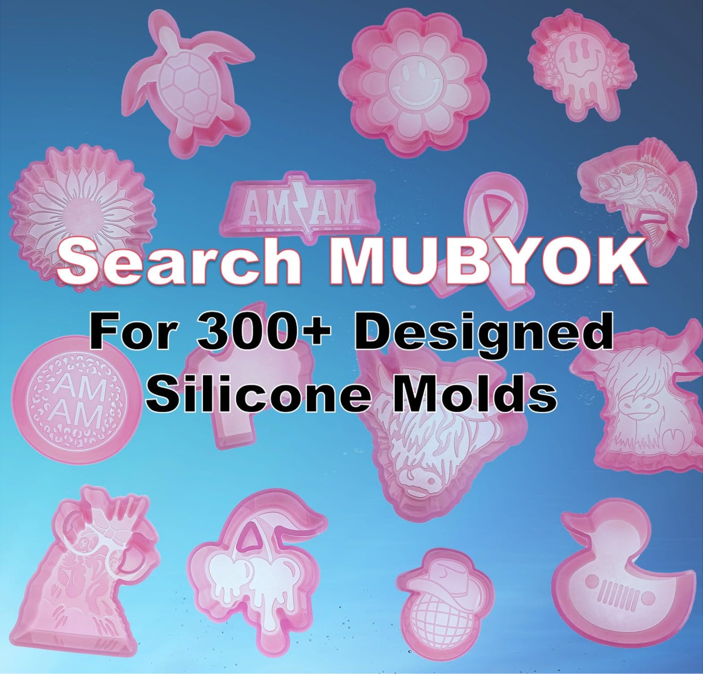 (300 Design Optional) MUBYOK M510 12 Pcs Car Freshie Silicone Molds for Baking Aroma Beads Car Freshie Supplies