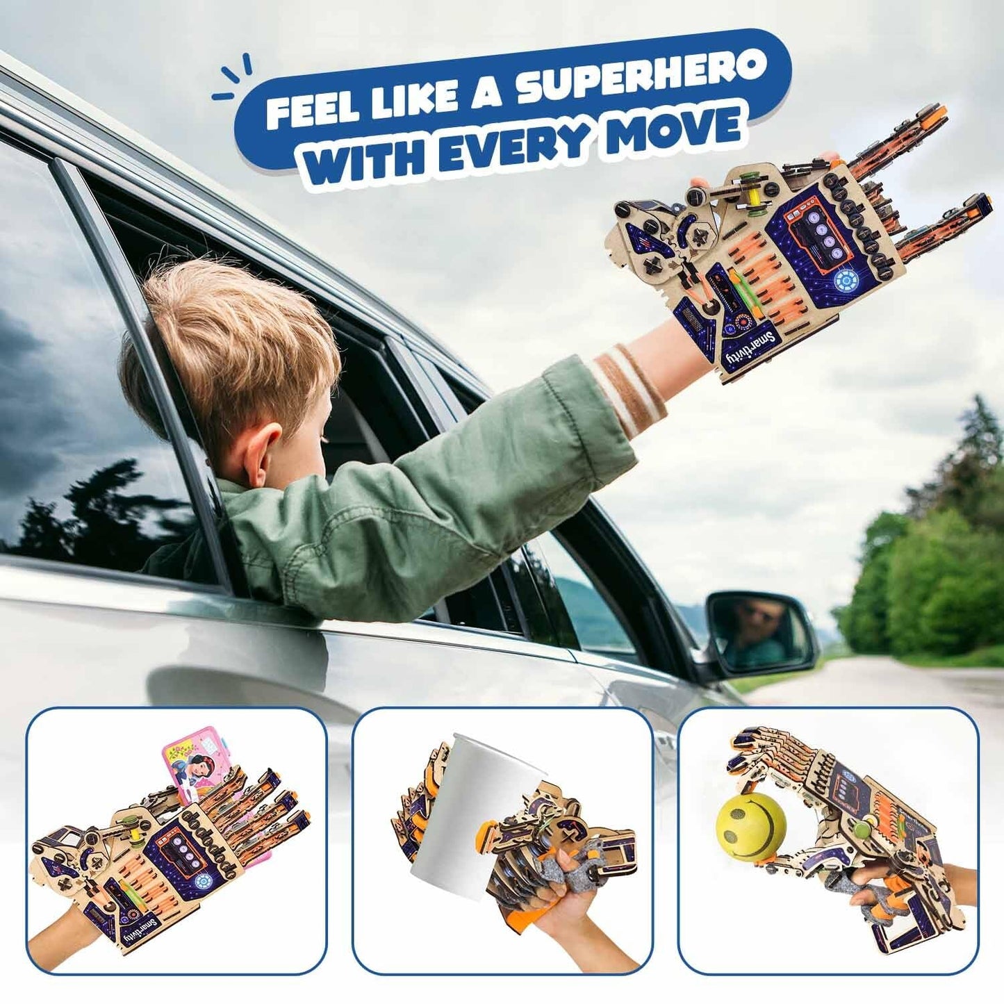 Smartivity DIY Robotic Mechanical Hand STEM Toy for Kids 8-9-10-11-12-13-14 Years Old | 2024 Parents Choice Award Winner I Birthday Gift for Boys & Girls | Engineering Kit for 8-14 Years Old