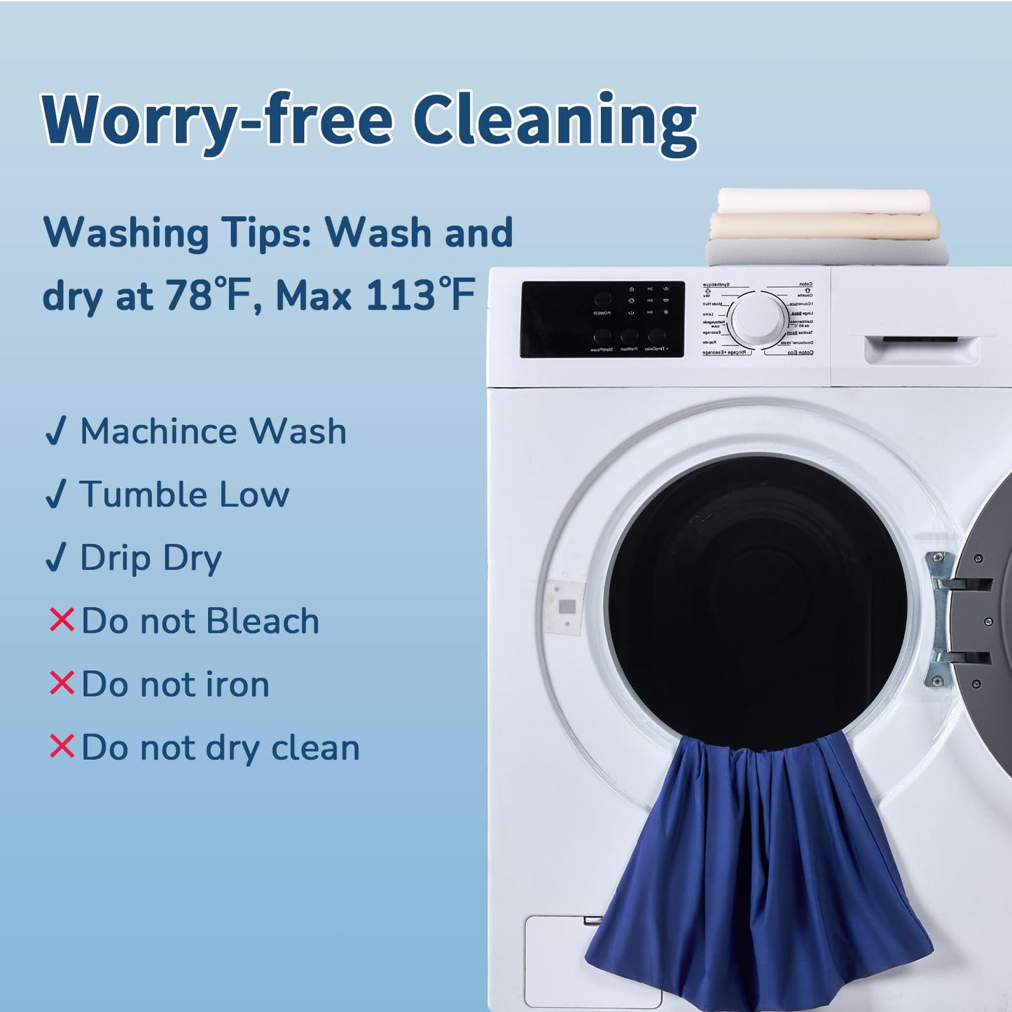 Cooling Pillow Cases for Hot Sleepers and Night Sweats, Ice Cool Pillowcases Queen Size Set of 2 for Hair Skin Silky Luxury Cover with Envelope Closure, Dorm Essentials for Deco, Royal Blue,20"×30"