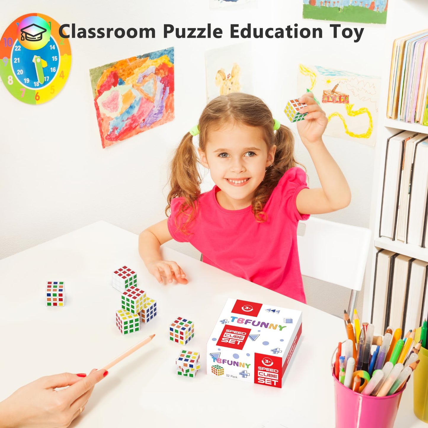 TBFUNNY 32 Pack Mini Cube Puzzle Party Favors for Kids, 1.18in 3x3x3 Magic Cube Toy for Student School Rewards Classroom Prize Goodie Bag Stuffers, Gift for Birthday Valentines Easter Christmas