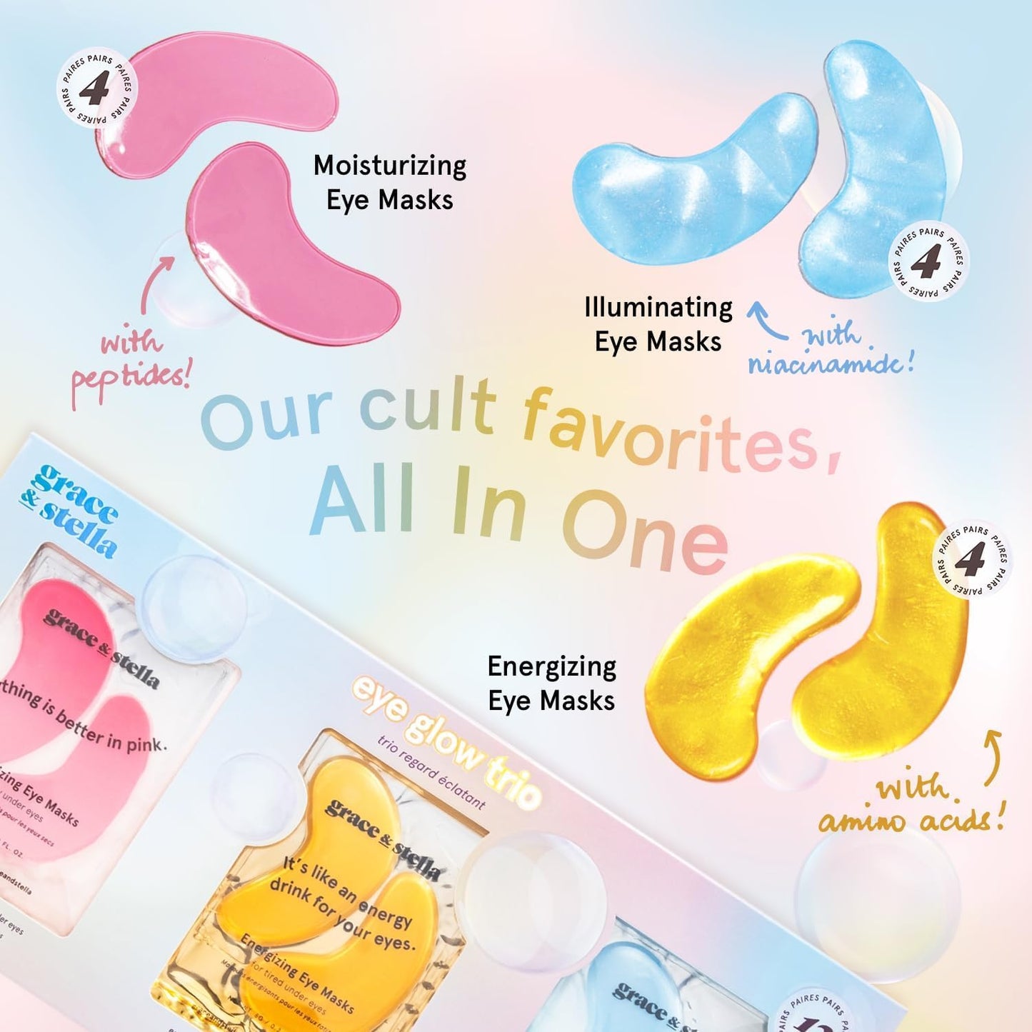 grace & stella Under Eye Patches (12 pairs) Eye Masks for Puffy Eyes and Dark Circles - Birthday Gifts for Women, Bachelorette Party Favors, Bridesmaid, Self Care and Relaxation Gifts for Her - Vegan