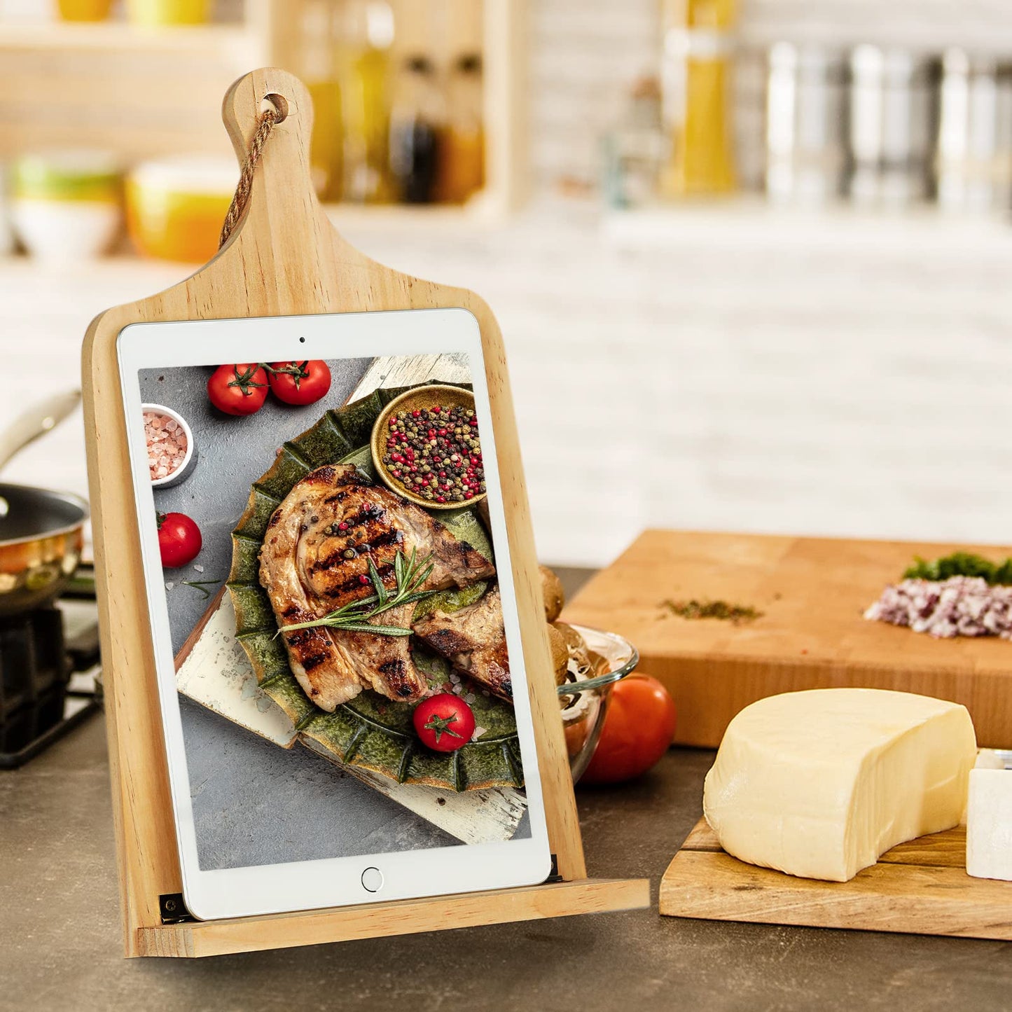 Cookbook Stand with Chalkboard Eraser, Birthday Gifts for Women Mom Wife Grandma, Kitchen Gifts for Woman, Recipe Book Holder Stand, Present Gift Ideas Christmas Xmas, Cookbook Holder