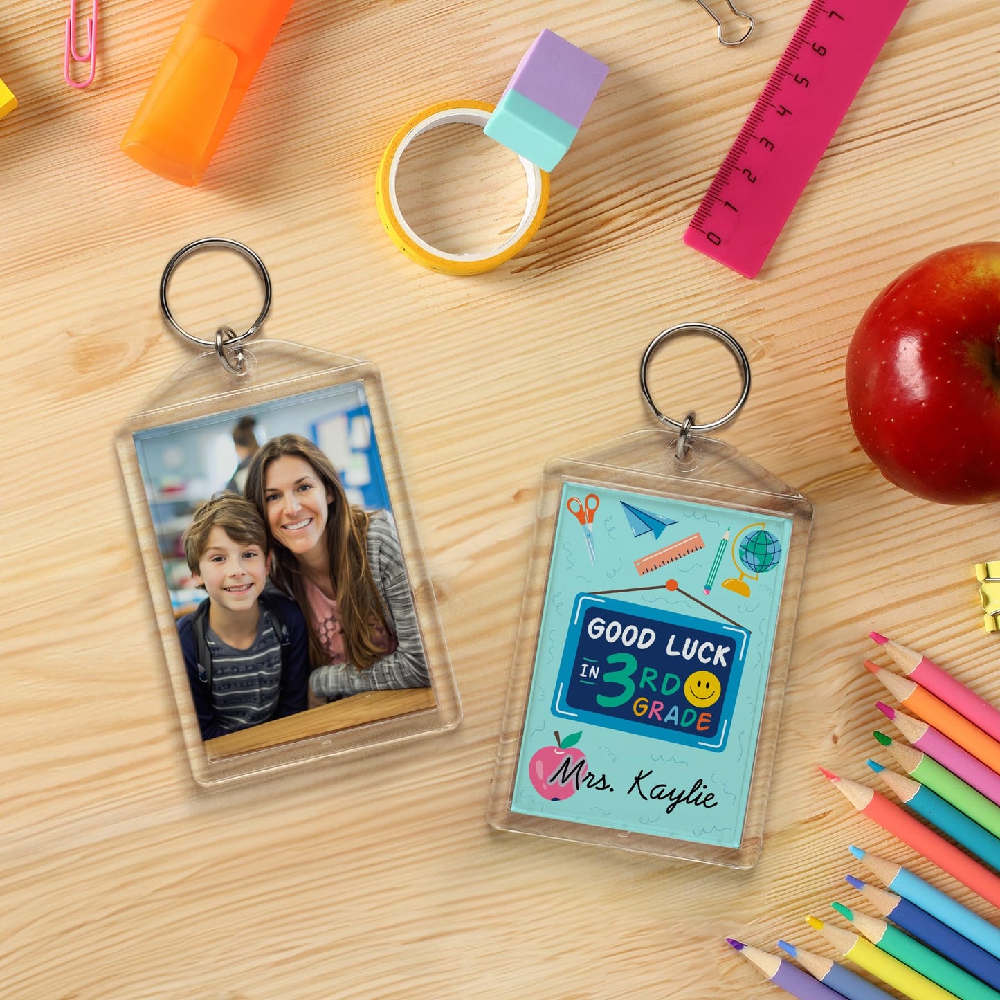 Snapins Clear Acrylic 2" x 2.875" Photo Keychains - Pack of 25