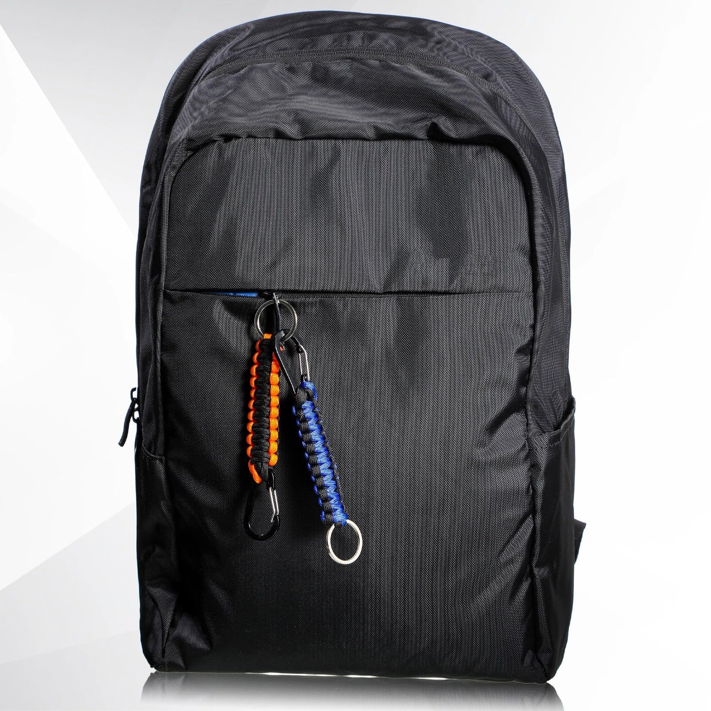 Fumete 20 Pcs Paracord Keychain Military Braided Keychain Clip with Strap Paracord Backpack Strap with Chain Hooks for Women Men Camping Fishing Hiking Backpacking Keys Hanger, 5 Styles