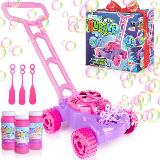 ArtCreativity Bubble Lawn Mower for Toddlers 1-3, Kids Bubble Machine for 1-Year-Old Girl Gifts, Summer Outdoor Push Gardening Toys for Kids Age 1 2 3+ Birthday Gifts for Preschool Girls
