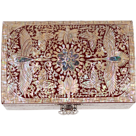 February Mountain Mother of Pearl Trinket Box - Vintage room decor Jewelry storage organizer Unique Gifts for Women who has everything Birthday Anniversary Wedding Christmas