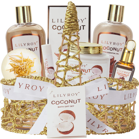 Mothers Day Gifts for Mom - 8-Piece Luxury Bath & Body Gift Set for Women, Self Care Kit, Spa Gift Baskets with Bath Bomb | Perfect Christmas, Birthday Gifts for Her, All Occasion Holiday Present