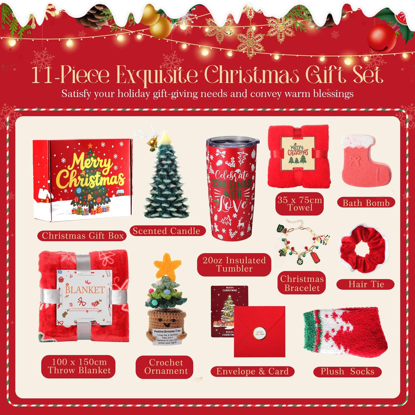 Christmas Gifts for Women 2025 – Christmas Gift Basket for Women Mom Wife Grandma Daughter Sister Girlfriend Best Friend Coworkers Female Teacher Nurse Her, Christmas Gift Set Unique Holiday Gift Box