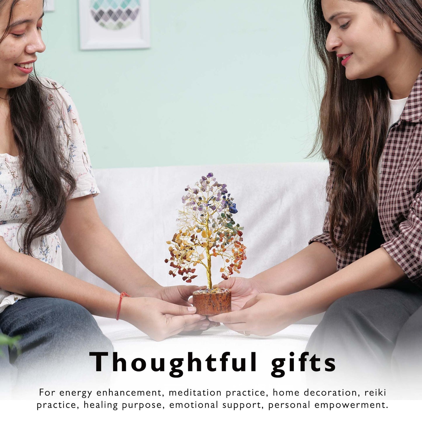 FASHIONZAADI 7 Chakra Tree of Life, Crystals and Healing Stones, Birthday Gifts for Women - Crystal Tree for Positive Energy, Home Office Decor, Spiritual Gifts for Women