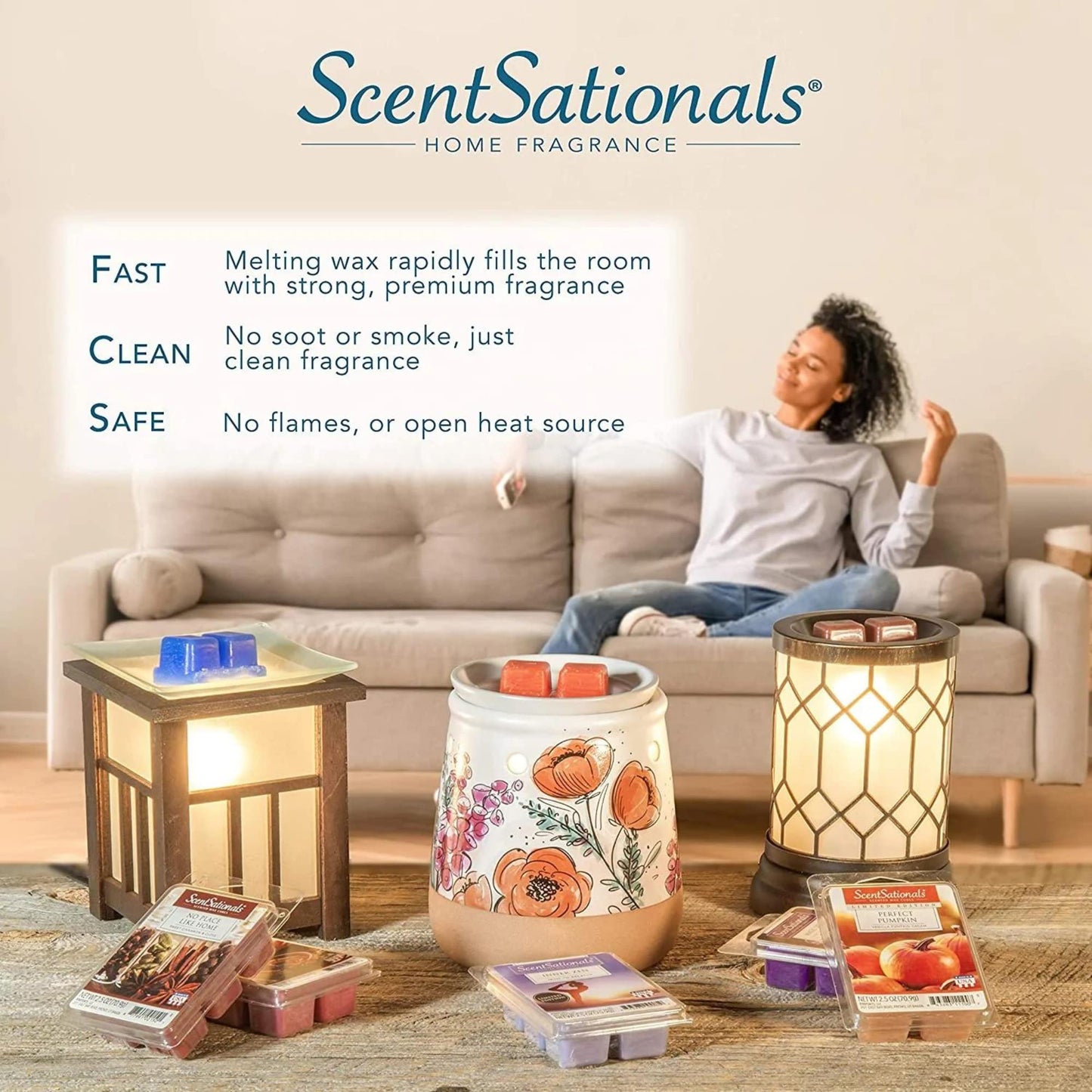 Scentsationals Christmas Wax Warmer, Wax Melt Warmer for Scented Wax Melts - Truck Collection Red Truck - Candle Wax Melter for Fragrance Cubes and Tarts