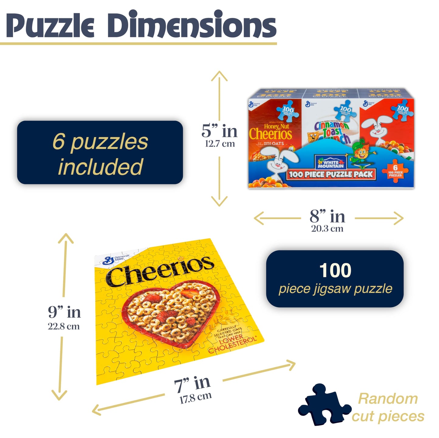 White Mountain, 6pk Cereal Boxes 100pc Puzzle Set