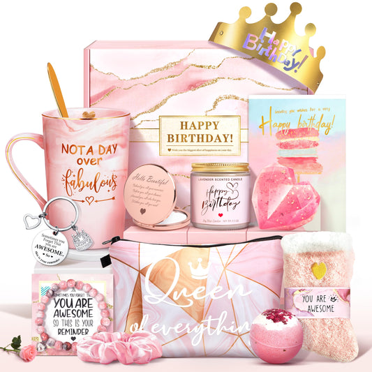 Jumway Not A Day Over Fabulous Mug Gifts Set- Birthday Gifts for Women - Funny Birthday Gift Ideas for Her,Friends, Coworkers, Her, Wife, Mom, Daughter, Sister, Aunt Ceramic Marble Mug 14 Oz