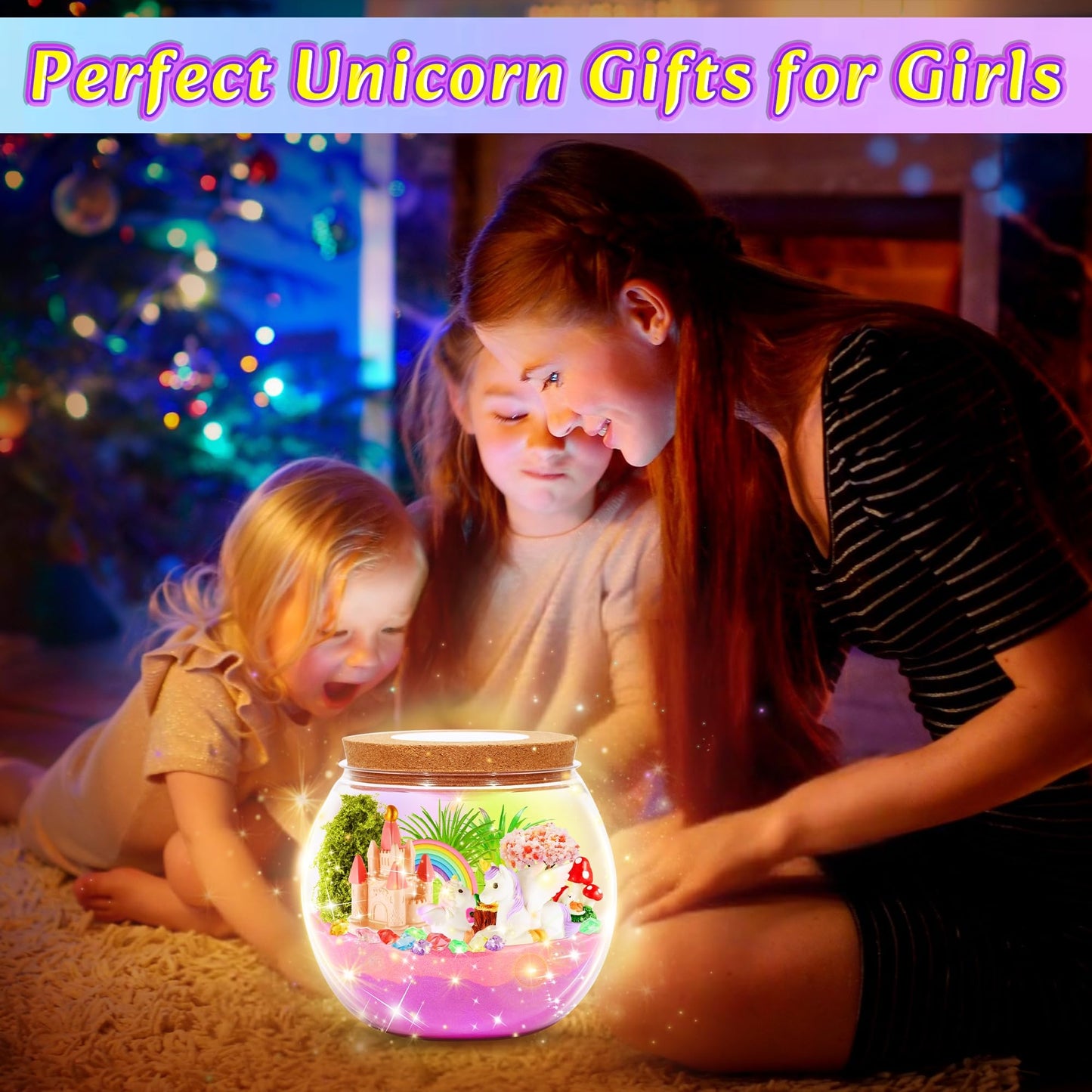 Hannstar Unicorn Terrarium Crafts Kit for Kids-LED Night Light Up & Remote Unicorn Birthday Gifts Toys for Girls Ages5 6 7 8 9 10 Year Old-Christmas Gifts for Girls