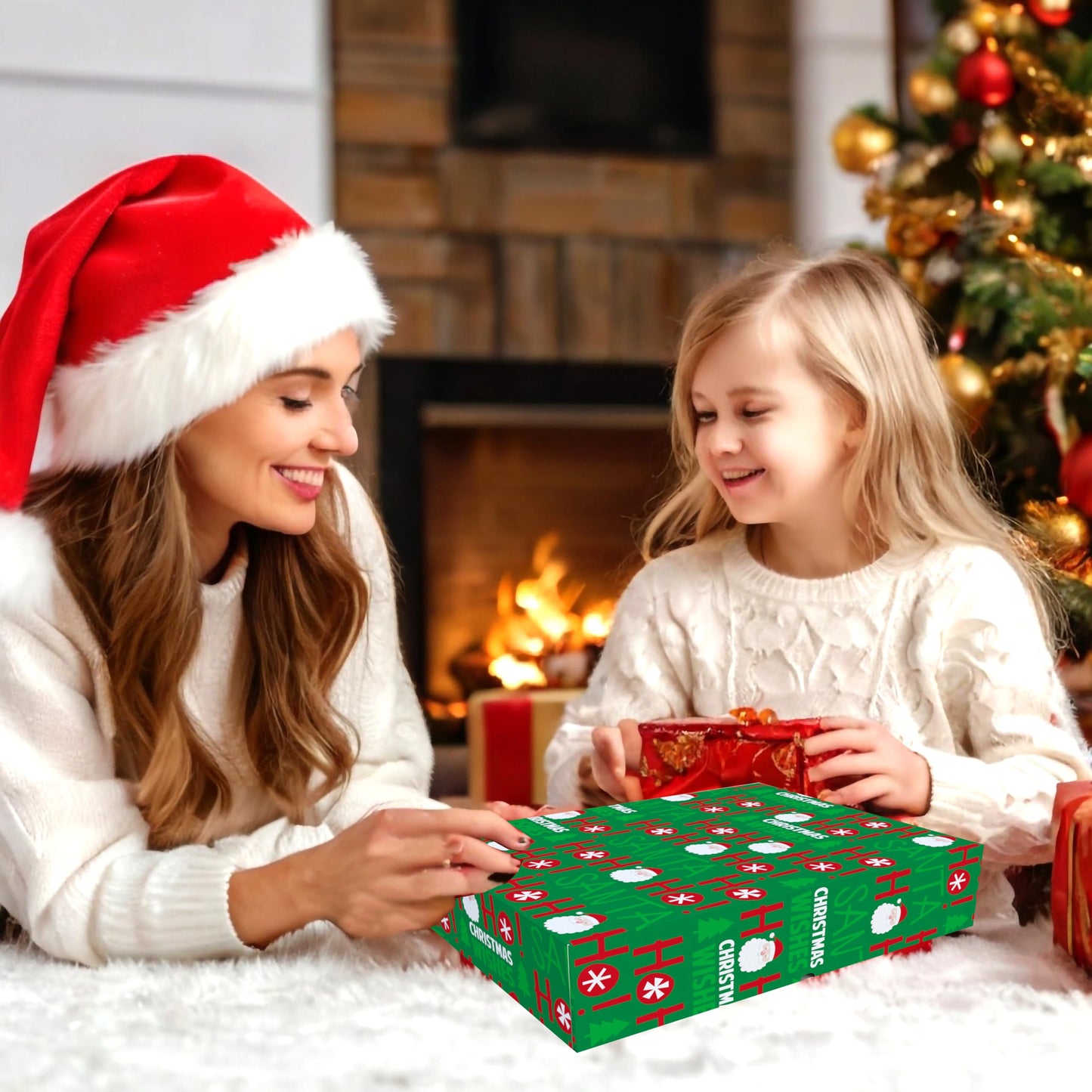 CoroRio 12 Pack Extra Large Christmas Gift Boxes with Lids for Presents- 17x13x4 Inch Premium Deep Christmas Clothes Boxes for Wrapping Gifts, XL Clothing Gift Boxes for Present, Robes, Shirts, Blanket, Lingerie, Sweaters or Coat