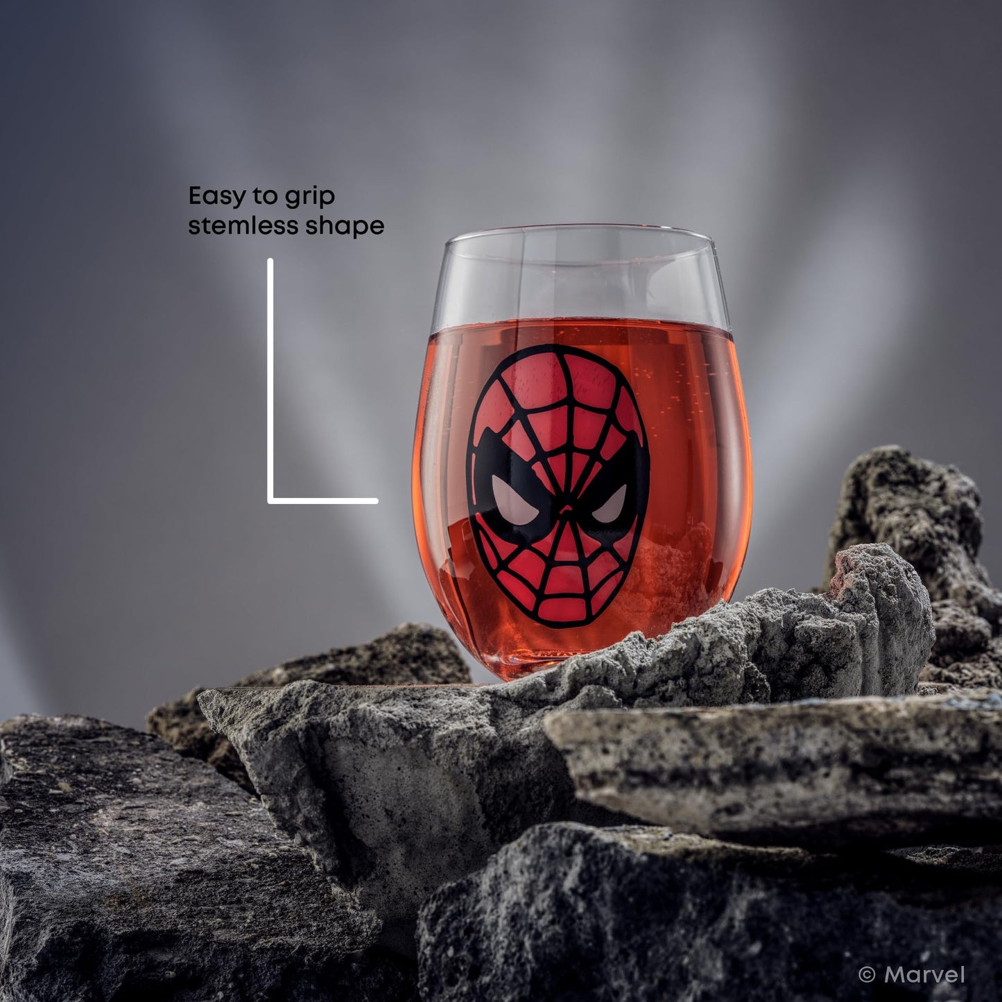 JoyJolt Marvel Heroes Stemless Drinking Glasses, 19oz Superhero Cups ft Hulk Captain America Spiderman and Iron Man, Avengers Glassware Set of 4, Marvel Gifts for Men and Women