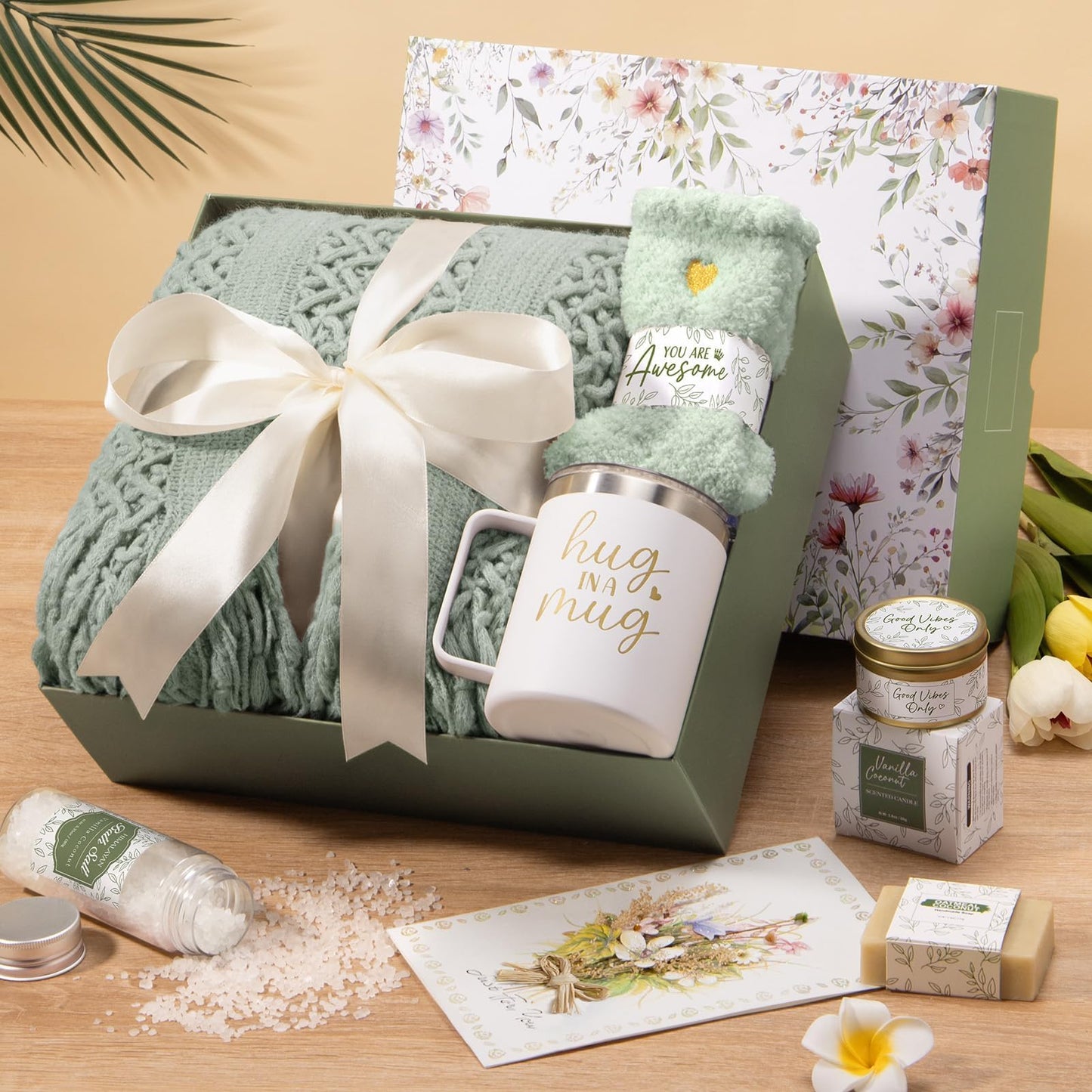 Self Care Gifts for Women Get Well Soon Gifts, Birthday Gifts for Women Care Package, Sympathy Gift Baskets Spa Gifts Thinking of You Inspirational Mothers Day Gifts for Mom Her Wife Friend Grandma