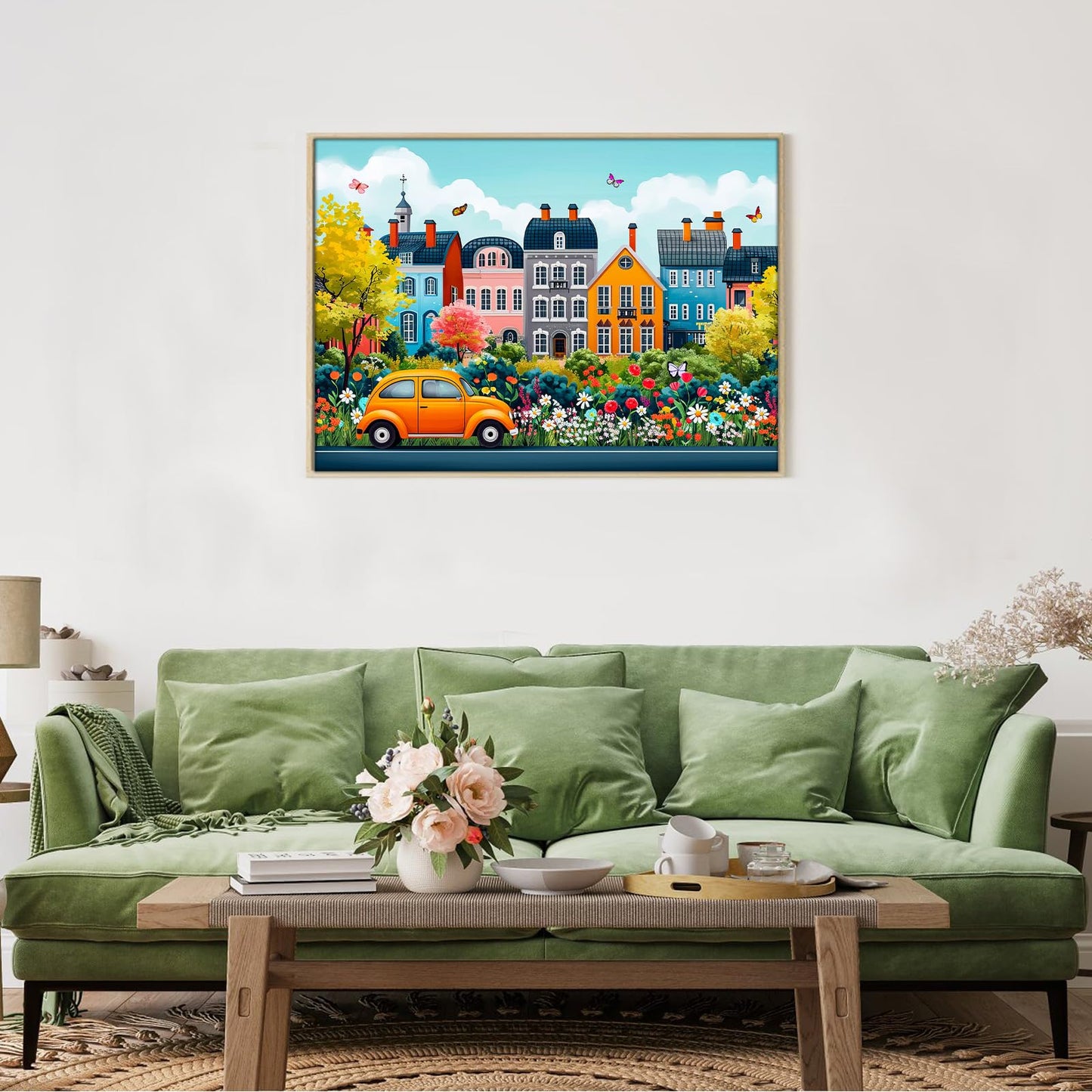 TangMosaic 1000 Piece Puzzle for Adults, Small Town Scenery Jigsaw Puzzle, Impossible Puzzles Game, Interlock Perfectly No Dust, Home Decoration Puzzle, Gift for Friends Parents Kids Couples