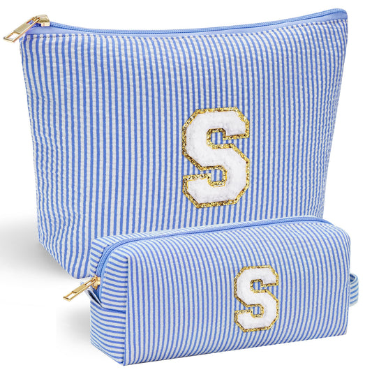 YOOLIFE Birthday Gifts for 3 4 5 6 7 8 9 10 11 12 13 Year Old Girls | Monogram Makeup Bag | Makeup Pouch | Stocking Stuffers for Girls | Birthday Gifts for Girls | Teen Girl Daughter Sister Gifts S