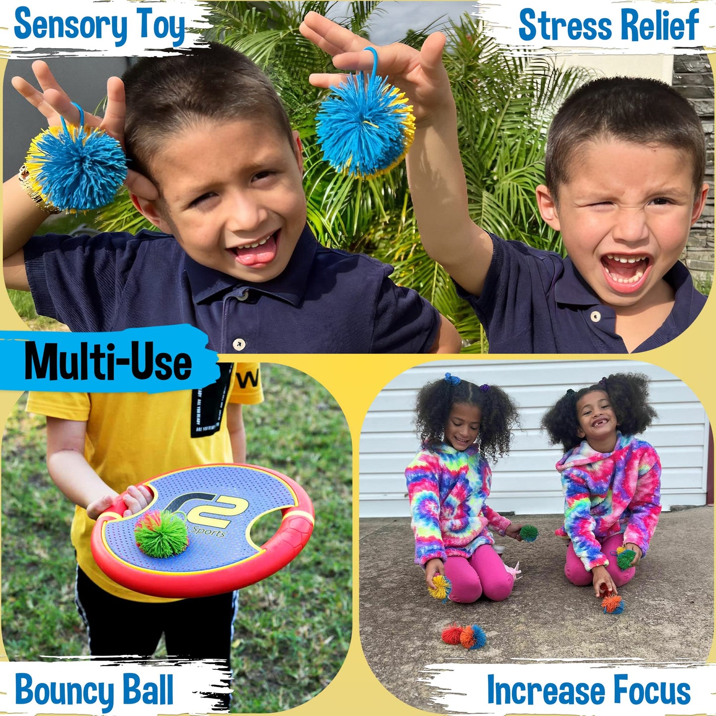 Stringy Balls Fidget Toys - Original Soft & Stretchy Bulk 20 Pack for All Ages - Sensory Toys for Kids Ages 5-7 Monkey String Stringy Balls 90s Games & Sensory Games - Bulk Fidgets for Kids